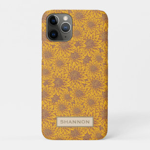 Coque iphone Motif de tournesol jaune personnalisé