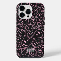 Motif de visage souriant Groovy Happy Smile Rose N