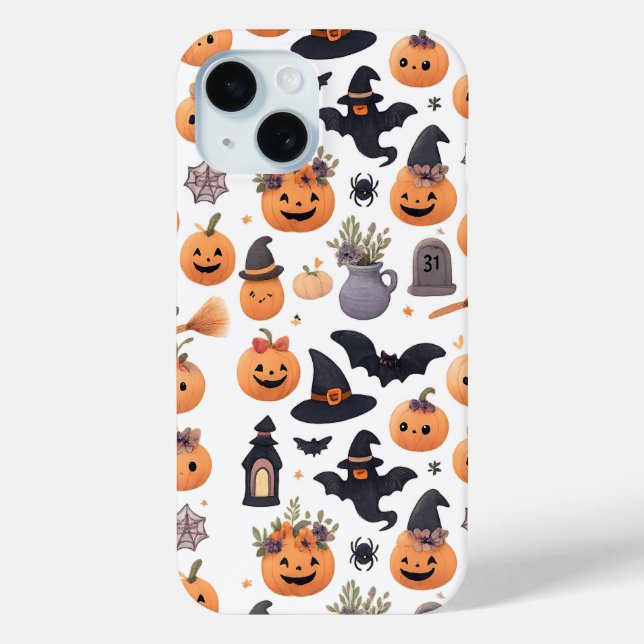 Coque iphone Motif des icônes d'Halloween (Verso)