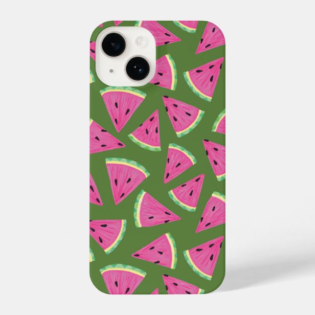 Coque iPhone Motif d'été de la pastèque tropicale (Verso)