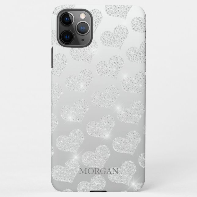 Coque iPhone Motif Diamond Petit Coeur, Nom do-it-yourself, Coq (Dos)