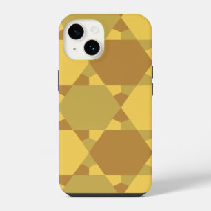 Coque Pour iPhone 14 Motif d'illusion d'optique d'étoile marron sable