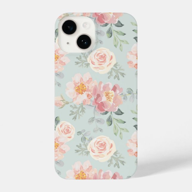 Coque iPhone Motif du jardin rose Rose Rose Pastel (Verso)