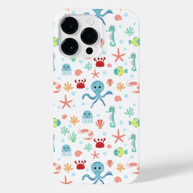 Coque iPhone Motif du monde marin (Verso)