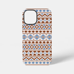 Coque iPhone 12 Mini Motif Essence Aztèque II Crème Bleu Rouille