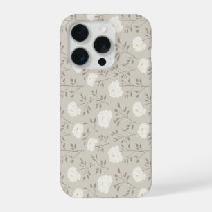 Motif floral blanc de pivoine crème minimal
