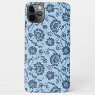 Coque iPhone 11Pro Max Motif floral élégant sur fond bleu clair