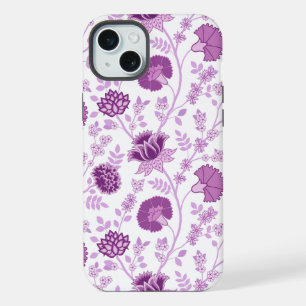 Motif floral jacobéen grand motif roses sur fond b