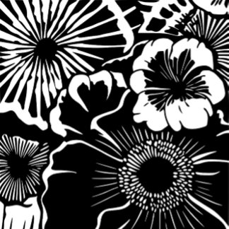 Motif floral noir et blanc, esthétique botanique a
