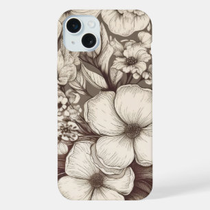 Motif floral sépia vintage (10)