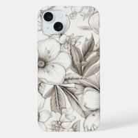 Motif floral sépia vintage (11)