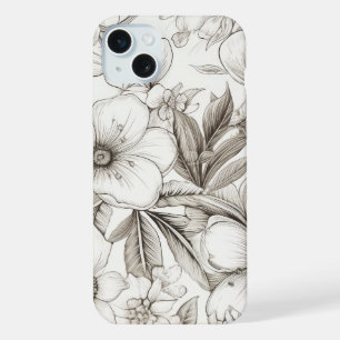 Motif floral sépia vintage (11)