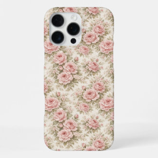 Coque iPhone 16 Pro Max Motif floral transparent de rose vintage élégant