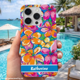 Motif floral tropical coloré