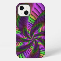 Motif fractal néon coloré énergique groovy