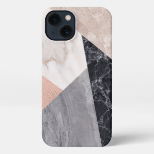 Etui iPhone 13 Motif géométrique en marbre