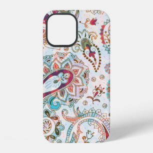 Coque iPhone 12 Motif jacobéen sans couture. Fond de fleurs, eth