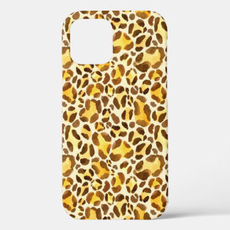 Coque iPhone 12 Motif léopard à l'aquarelle sans couture