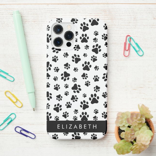 Coque iPhone Motif mâle, Patrouilles de chien, Noir et Blanc, V (Sur le bureau)