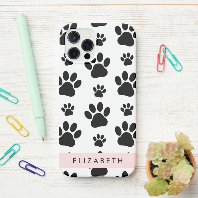 Coque iPhone Motif mâle, Patrouilles de chien, Noir et Blanc, V (Sur le bureau)