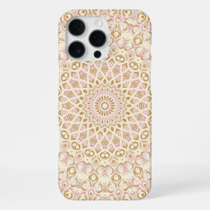 Coque iPhone 16 Pro Max Motif Mandala Élégant Rose et Or