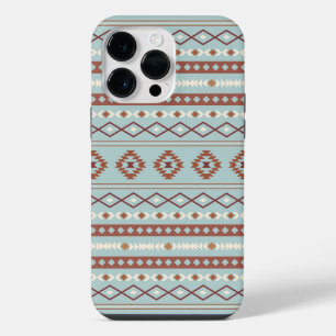 Coque Pour Pour iPhone 14 Pro Max Motif mixte aztèque rouille crème bleu