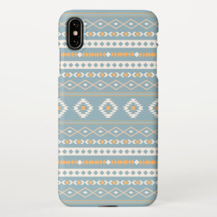Coque iPhone XS Max Motif Motif Mixte Aztec Crème Bleu Orange