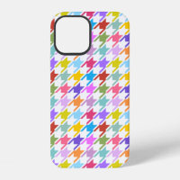 Motif pied-de-poule multicolore et blanc