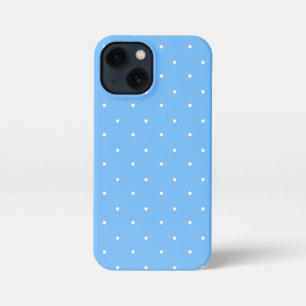 Etui iPhone 13 Mini Motif Pois maya bleu et blanc