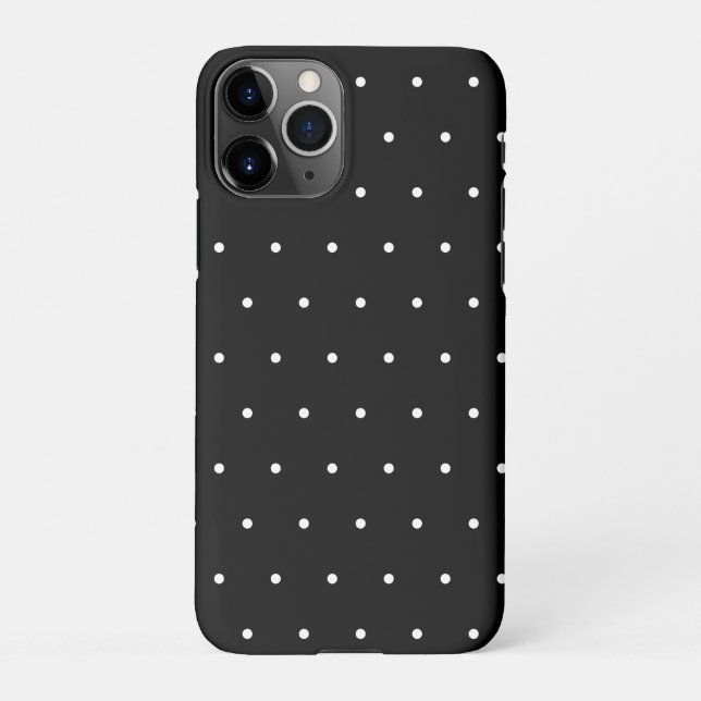Coque iPhone Motif Pois minuscule noir et blanc Preppy (Dos)