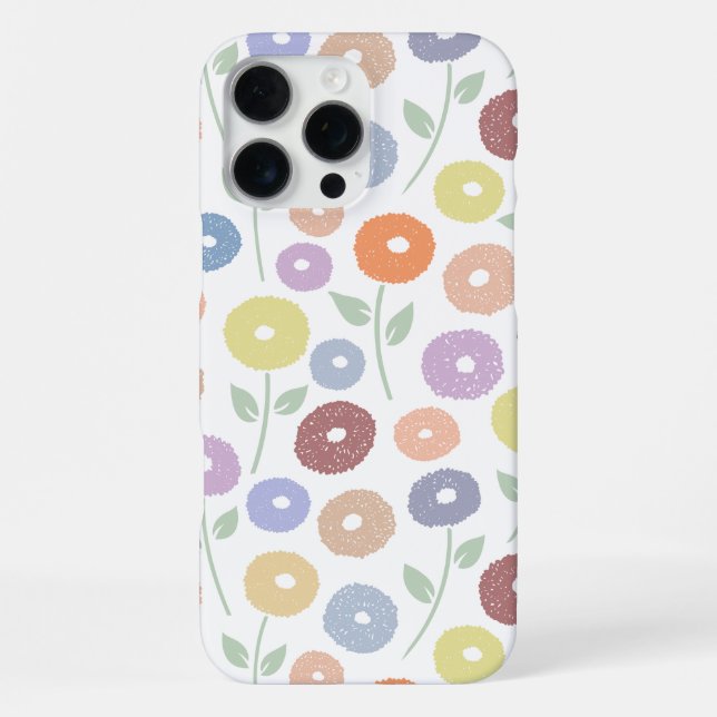 Coque iPhone Motif Répété Fleur Floue Pastels sur Blanc (Verso)