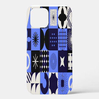Coque iPhone 12 Motif rétrofuturiste Gras Géométrique Bauhaus