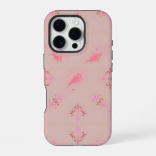 Coque iPhone 16 Pro Motif rose Paisley