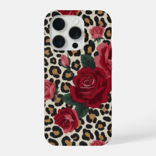 Motif Roses Rouges Léopard