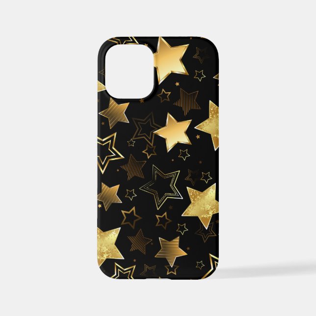 Coque iPhone Motif sans couture avec étoiles d'or (Verso)