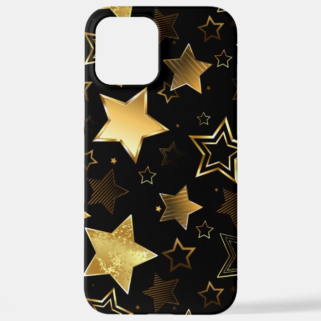 Coque iPhone Motif sans couture avec étoiles d'or (Verso)