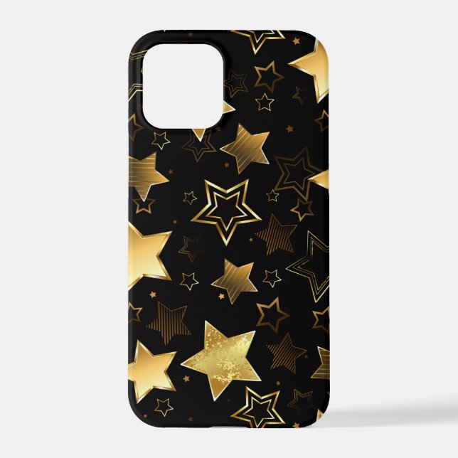 Coque iPhone Motif sans couture avec étoiles d'or (Verso)
