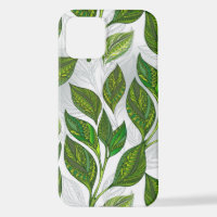 Motif sans couture avec Feuilles de thé vert