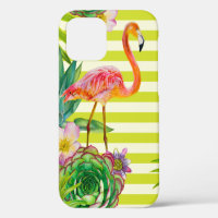 motif sans couture avec flamant rose et tr exotiq