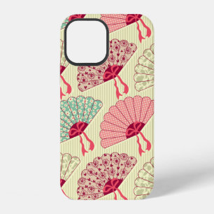 Coque iPhone 12 Motif sans couture avec ventilateurs. 