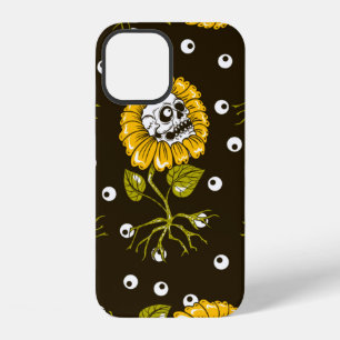 Coque iPhone 12 motif sans couture de crânes tournesols