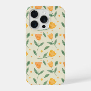 Motif sans couture de fleurs sauvages orange à l'a
