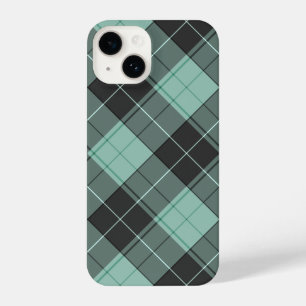 Coque Pour iPhone 14 Motif simple tartan en coque turquoise iPhone 14