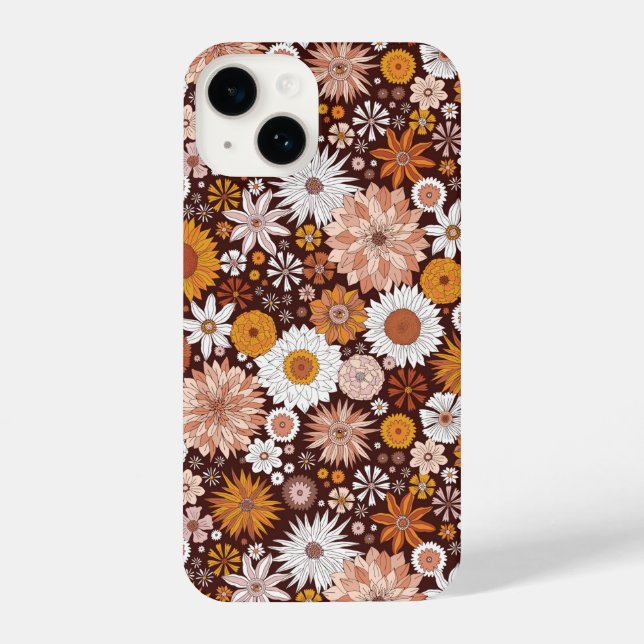 Coque iPhone Motif super Retro Flower Garden (Verso)