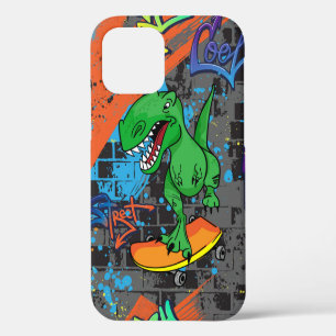 Coque iPhone 12 Motif transparent lumineux et cool avec dinosaure