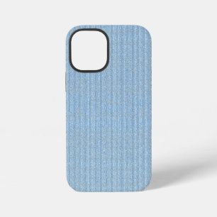 Coque iPhone 12 Mini Motif tricot rayé Jersey en bleu bébé 