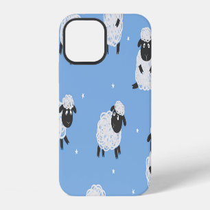 Coque iPhone 12 Moutons blancs mignons : agneaux vintage.