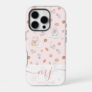 Coque iPhone 16 Pro Moutons et Manchots Sweet Dreams Dessert Rose Pa
