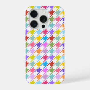 Multicolor Houndstooth+Motif blanc
