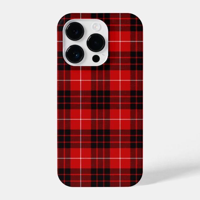 Coque iPhone Munro tartan rouge noir plaid (Verso)